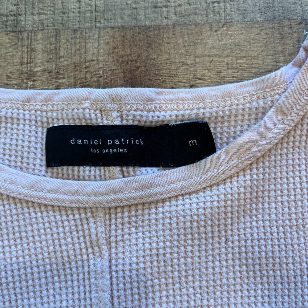 Daniel Patrick Pink Cotton Waffle Knit Flutter Sleeve Top Medium M - Picture 9 of 9